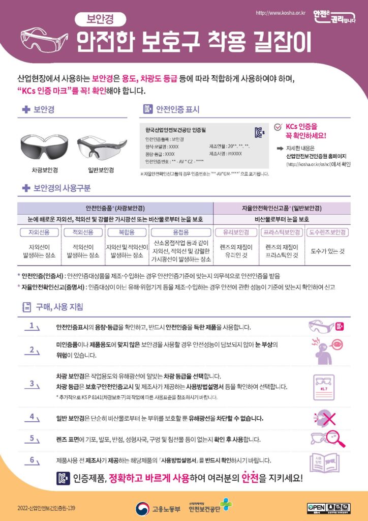 보안경 착용 길잡이